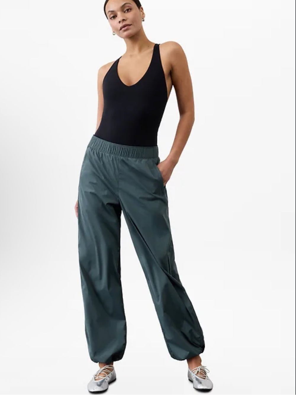 Athleta Slate Blue Elastic-Waist Joggers